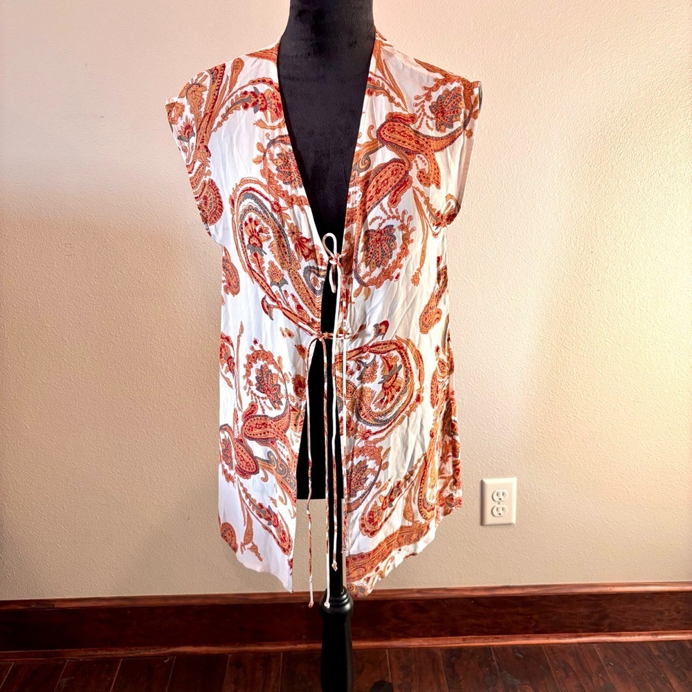 NWT Faithfull the Brand lonica Tie Top in Rayon-georgette,Small,Chic Summer